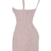 Cate Crystal Ruched Mesh Mini Kjoler