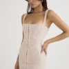 Cate Crystal Ruched Mesh Mini Kjoler