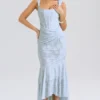 Cesca Bluebell blomstret maxi-kjole