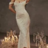 Cesca Vintage kremfarget maxi-kjolelook med blomstermønster