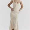 Cesca Vintage kremfarget maxi-kjolelook med blomstermønster