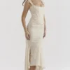 Cesca Vintage kremfarget maxi-kjolelook med blomstermønster