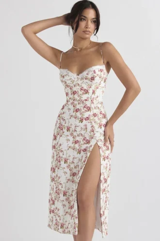 Charlotte Rose Print Korsetter Midi Sommerkjoler