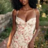 Charlotte Rose Print Korsetter Midi Sommerkjoler