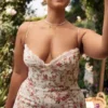 Charlotte Rose Print Korsetter Midi Sommerkjoler