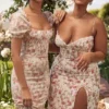 Charlotte Rose Print Korsetter Midi Sommerkjoler