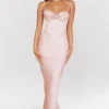 Charmaine Blush Pink Korsetter-Maxikjole