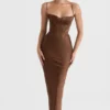 Charmaine Chocolate korsetter-maxidress