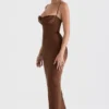 Charmaine Chocolate korsetter-maxidress