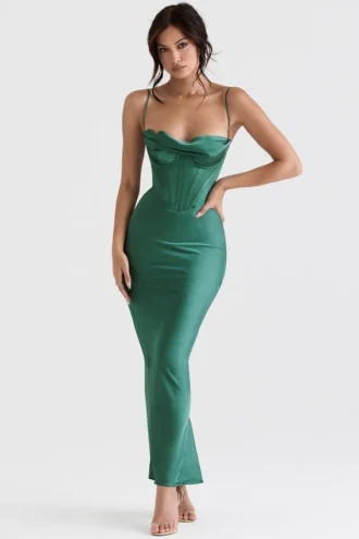 Charmaine Forest korsetter-maxidress
