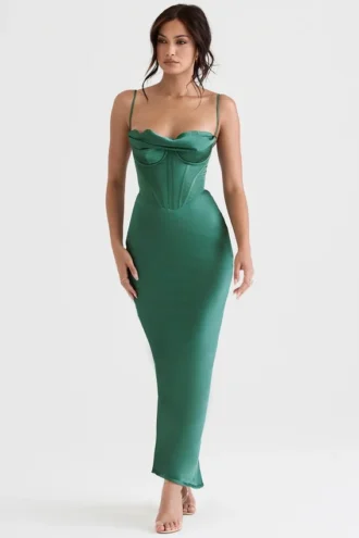 Charmaine Forest korsetter-maxidress