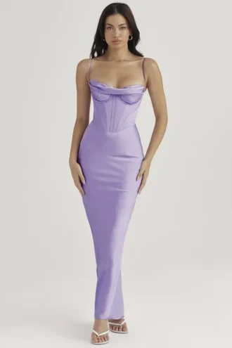 Charmaine Lavender korsetter-maxidress