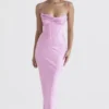 Charmaine rosa korsetter-maxidress