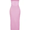 Charmaine rosa korsetter-maxidress