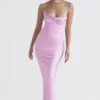 Charmaine rosa korsetter-maxidress