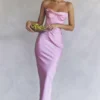 Charmaine rosa korsetter-maxidress