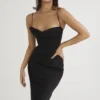 Charmaine svart korsetter-maxidress