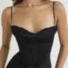 Charmaine svart korsetter-maxidress