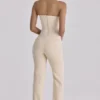 Chiara Vintage Ivory Crepe Straight Leg Bukser