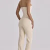 Chiara Vintage Ivory Crepe Straight Leg Bukser
