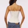 Chloe hvit bomullstop med broderie anglais-blonder