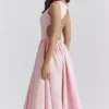 Cindy Ballerina Pink Twill Midi Sommerkjoler