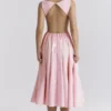 Cindy Ballerina Pink Twill Midi Sommerkjoler