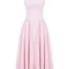 Cindy Ballerina Pink Twill Midi Sommerkjoler