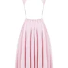Cindy Ballerina Pink Twill Midi Sommerkjoler