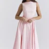 Cindy Ballerina Pink Twill Midi Sommerkjoler