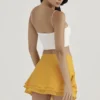 Clarice Tangerine Floaty Layered Mini Skjørt