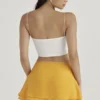 Clarice Tangerine Floaty Layered Mini Skjørt