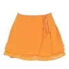 Clarice Tangerine Floaty Layered Mini Skjørt