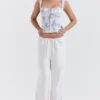 Cleo Ivory Linen Mix-bukser