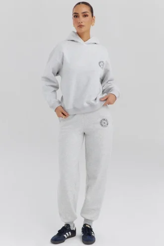 Coast lysegrå melert joggingbukser med fleece på baksiden