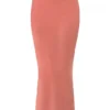 Colette Rose Satin Midi-skjørt med lav midje