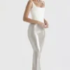 Colette Shimmer Champagne Midi-skjørt