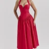 Coquette Scarlet halterneck-midikjoler