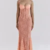 Cordelia Sorbet Lace Godet Maxi Kjoler