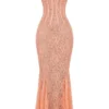 Cordelia Sorbet Lace Godet Maxi Kjoler