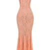 Cordelia Sorbet Lace Godet Maxi Kjoler