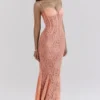 Cordelia Sorbet Lace Godet Maxi Kjoler