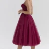 Countess Cabernet Tulle Midi-kjoler