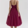 Countess Cabernet Tulle Midi-kjoler