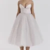 Countess French Dove Tulle Midi-kjoler