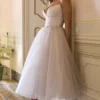 Countess French Dove Tulle Midi-kjoler