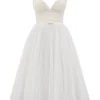 Countess French Dove Tulle Midi-kjoler
