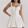 Cupid hvit plissert minikjole