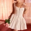 Cupid hvit plissert minikjole