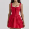 Cupid Scarlet plissert minikjole